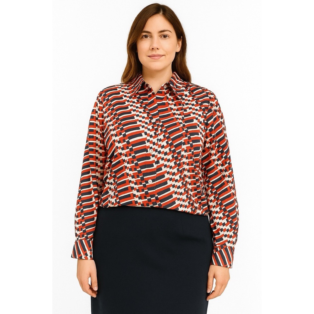 Jones New York Shirt Womens Medium Long Roll Tab Sleeve Top Work Office Blouse‎